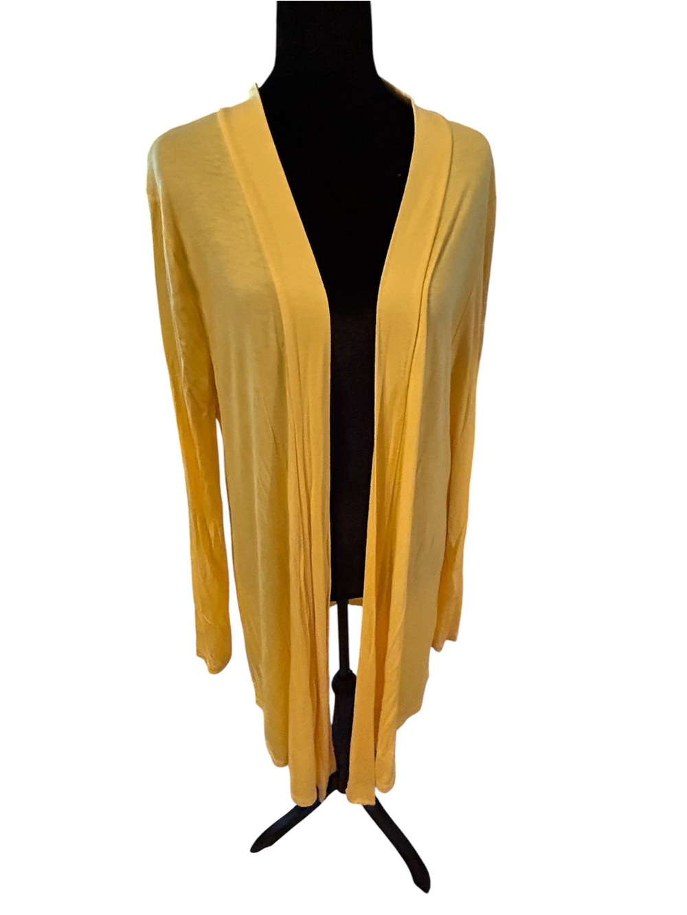 Zenana Outfitters Bright Yellow Open-Front Cardigan Plus 1X